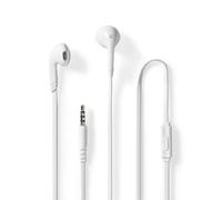 Nedis 3.5mm Wired Headphones with Microphone and Volume Control 1.2m, White