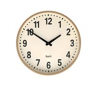 Nedis 30 cm Silent Wall Clock Wood Effect Large Easy-to-Read Numbers, Beige
