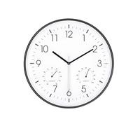 Nedis 30 cm Wall Clock with Thermometer Hygrometer Silent Movement