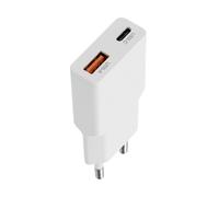 Nedis 30W GaN Wall Charger USB-C Power Delivery and USB-A, White