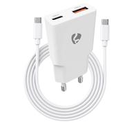 Nedis 30W PD GaN Charger with USB-C and USB-A Port with USB-C to USB-C Cable