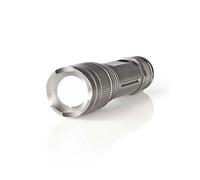 Nedis 330 Lument Led Handheld Torch, 5W, Super Bright Led With Adjustable Focus, Ipx5 Rated Flashlight - Grey