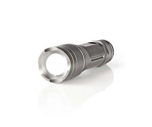 Nedis 330 Lument Led Handheld Torch, 5W, Super Bright Led With Adjustable Focus, Ipx5 Rated Flashlight - Grey