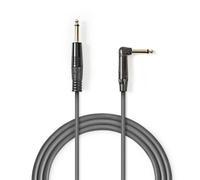 Nedis 3M Mono Audio Cable, 6.35mm Male To Angled Male, High Flexibility Cable For Instruments And Microphones To Amplifiers - Grey