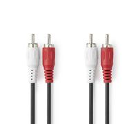 Nedis 3M Phono Stereo Audio Cable 2X Rca Male To 2X Rca Male - Black