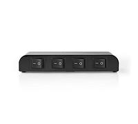 Nedis 4 Way Speaker Control Switchbox Selector Terminal Clamp Connectors | 4-16 Ohm | 200 W | Aluminium | Black