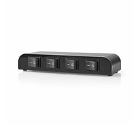 NEDIS ASWI2614BK Speaker Control Switchbox | 4-Port | Terminal Screws | Speaker impedance: 4-16 Ohm | Maximum load per channel: 200 W | Aluminium | Black
