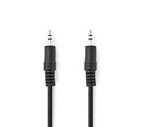 Nedis 5M Stereo Audio Aux Cable 3.5mm Male To 3.5mm Male, Nickel Plated - Black