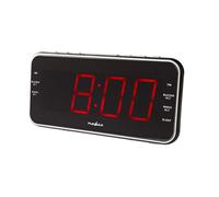 Nedis AM/FM Digital LED Radio Alarm Clock with USB-A Port and Time Projection