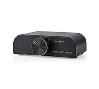 Nedis Analogue Stereo Audio Switch, 4-Port RCA & 3.5mm Input to RCA Output, Manual Bi-Directional Selector for Amplifiers/Receivers
