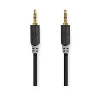Nedis Audio Cable Stereo Round 2 Connectors Jack 3.5mm Male 2m, Anthracite grey