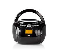 Nedis - Boombox - 9 W - Bluetooth® - CD Player/FM Radio/USB/AUX - Handle - Black