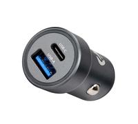 Nedis Car Charger 38W with Dual Port USB-C PD 20W USB-A QC 3.0, Dark grey