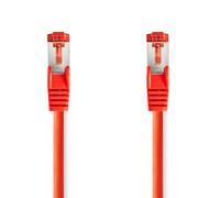 NEDIS Cat6 25cm Network Cable, 1 Gbps Ethernet, Full Copper Conductor, LSZH Jacket, Gold-Plated RJ45 Connectors, Red - Cable to Connect a PC to a Home Network