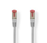 NEDIS Cat6 Gigabit Network Patch Cable, S/FTP Shielded, RJ45 to RJ45, 1000 Mbit/s Ethernet, Straight, Snagless Plugs, CCA Stranded Wires, Grey - 25cm