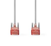NEDIS Cat6 Network Cable, CCA Copper Conductor with Gold Plated RJ45 Connectors, Snagless Connector and Strain Relief, 25cm, Grey - Cable to Connect a PC to a Home Network