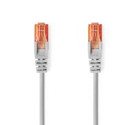 NEDIS Cat6 Network Cable, CCA Copper UTP Round Cable with Gold Plated RJ45 Connectors, Snagless Design and Strain Relief, 50cm Grey - Cable to Connect a PC to a Home Network