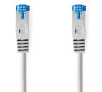 NEDIS Cat6a Network Cable, Double-Shielded Patch Cable for Cat6a Installations, Suitable for 10/100/1000/10,000 Megabit Network Environments - 15m Grey