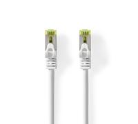 NEDIS Cat7 Network Cable, RJ45 Copper, 3.0m, White - Double-Shielded Patch Cable for Cat7 Installations, Suitable for 10/100/1000/10000 Megabit Network Environments