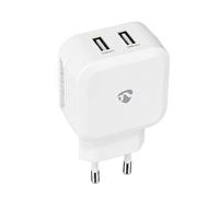 Nedis Charger 24W 2 USB-A Ports 2.4A Fast Smartphone and Tablet, White