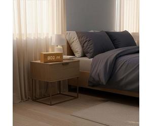 Nedis CLAR3004BN Wooden FM Digital Alarm Clock Radio