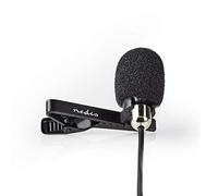 Nedis Clip-On Microphone, Omnidirectional Lavalier Mic With Windscreen, 1.8m Cable - Compatible With Smartphones, Cameras, Tablets, PCs