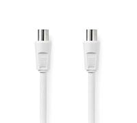 NEDIS Coaxial Cable | IEC (Coax) Male | IEC (Coax) Female | Nickel Plated | 90 dB | 75 Ohm | Double Shielded | 10.0 m | Round | PVC | White | Box