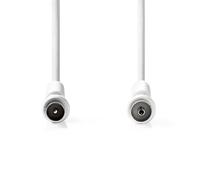 Nedis Coaxial Cable - IEC (Coax) Plug - IEC (Coax) Socket - Nickel Plated - 120 dB - 75 Ohm - 4x Shielded - 15.0 m - Round - PVC - White - Label