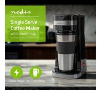 Single Serve 1 Cup Electric Filter Coffee Maker + 0.42L Double Wall Travel Mug