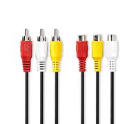 Nedis Composite Video Cable 3 x RCA Male - 3 x RCA Female
