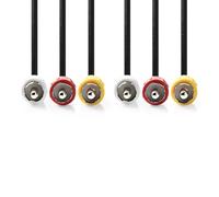 NEDIS Composite Video Cable, 3x RCA Male to 3x RCA Male, 1.5m Black