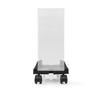 NEDIS Computer Trolley with Adjustable Width on 4 Locking Caster Wheels, Metal & Plastic PC Stand