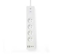 Nedis Connected Wi-Fi Power Strip 4 Outlets 3680W 2m with 4 USB Ports, White