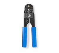 Nedis Crimp Pliers Tool for RJ45 8P8C Connectors, Cutting, Stripping & Crimping Tool for CAT5, CAT5e, CAT6, CAT6a Cables, Durable Steel & Blue ABS Handle, Installation Tool for ISDN & UTP Networks