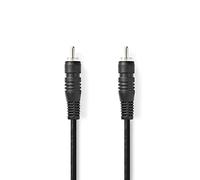 NEDIS Digital Audio Cable RCA to RCA - 2.00 m - Coaxial Audio Lead - Black PVC - Coax SPDIF Compatible