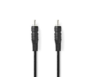 NEDIS Digital Audio Cable RCA to RCA - 2.00 m - Coaxial Audio Lead - Black PVC - Coax SPDIF Compatible