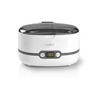 Nedis Digital Ultrasonic Jewellery Cleaner, 43 kHz Sonic Cleaning, 600 ml Tank, 3 Modes Including Defoaming, LED Timer, Plug & Play - White