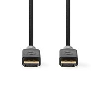 NEDIS Displayport Cable - DisplayPort Male - DisplayPort Male - 8K @ 60Hz - Gold-Plated - 2.00m