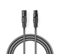 NEDIS DMX Adapter Cable, A High Flexible Digital XLR Cable Perfect for DMX or AES-EBU Signals, 110 Ohm Resistance, 3-Pin XLR Male to Female, 1.0m