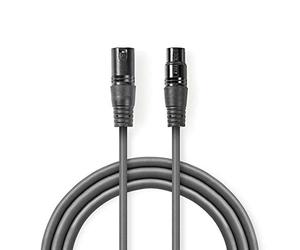 NEDIS DMX Adapter Cable, A High Flexible Digital XLR Cable Perfect for DMX or AES-EBU Signals, 110 Ohm Resistance, 3-Pin XLR Male to Female, 1.0m