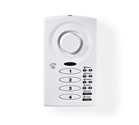 Nedis Doorstep Window Alarm, 3 Modes with Chime, Burglar and Panic Settings, Adjustable Entry/Exit Delay, 4-Digit Keypad, Battery or AC/DC Powered