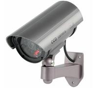 Nedis Dummy Outdoor Security Camera Bullet Design Flashing Led Ir Decoy Ip44 Battery Grey
