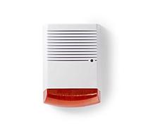 Nedis Dummy Security Alarm Siren with Flashing LED, IP44 Waterproof Outdoor Design - White & Orange