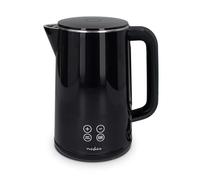 Nedis Electric Kettle 1.7L, Digital Temp Control 50-100°C, Keep Warm Function, 360° Cordless Base, Black