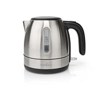 Nedis Compact Electric Kettle 1L Silver With Quick Boil & Removable Filter