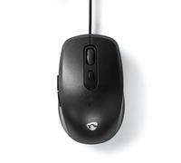 Nedis Full Sized Wireed Mouse Right Hand Mouse Easy Grip 1200DPI 6 Button Black