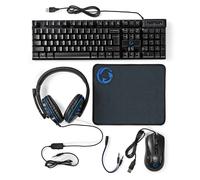 Nedis Gaming 5-in-1 QWERTY Pack with Keyboard, Mouse and LED Backlit Headset