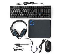 Nedis Gaming Pack 5-in-1 with Keyboard, Mouse, Headset and Backlit Mats