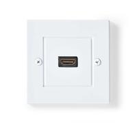 NEDIS HDMI Wall Box, Single Port Flush Mount Plate with 20cm Pigtail Cable, 4K@60Hz, ARC, HDCP, 86x86 mm, Gold-Plated Connectors