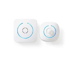 Nedis Home Security Wireless PIR Motion Sensor LED Light & Chime with 8 Ringtones, White